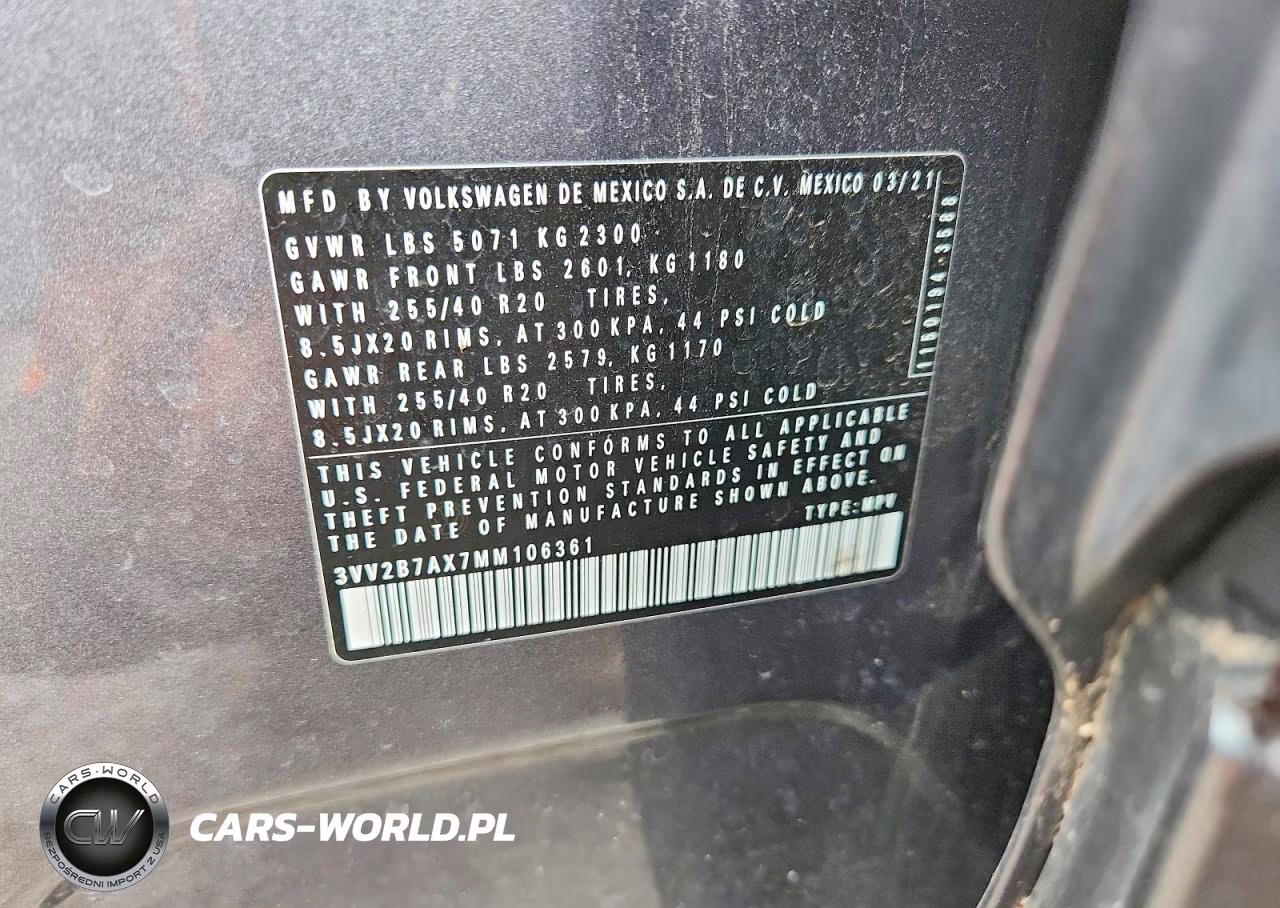 2021 Volkswagen Tiguan Se VIN:3VV2B7AX7MM106361 - 13