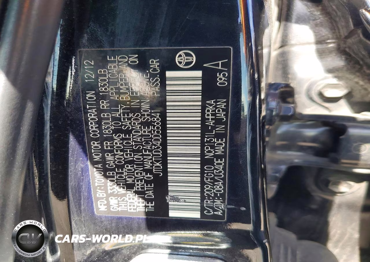2013 Toyota Yaris 5-Door Le VIN:JTDKTUD34DD556841 - 12