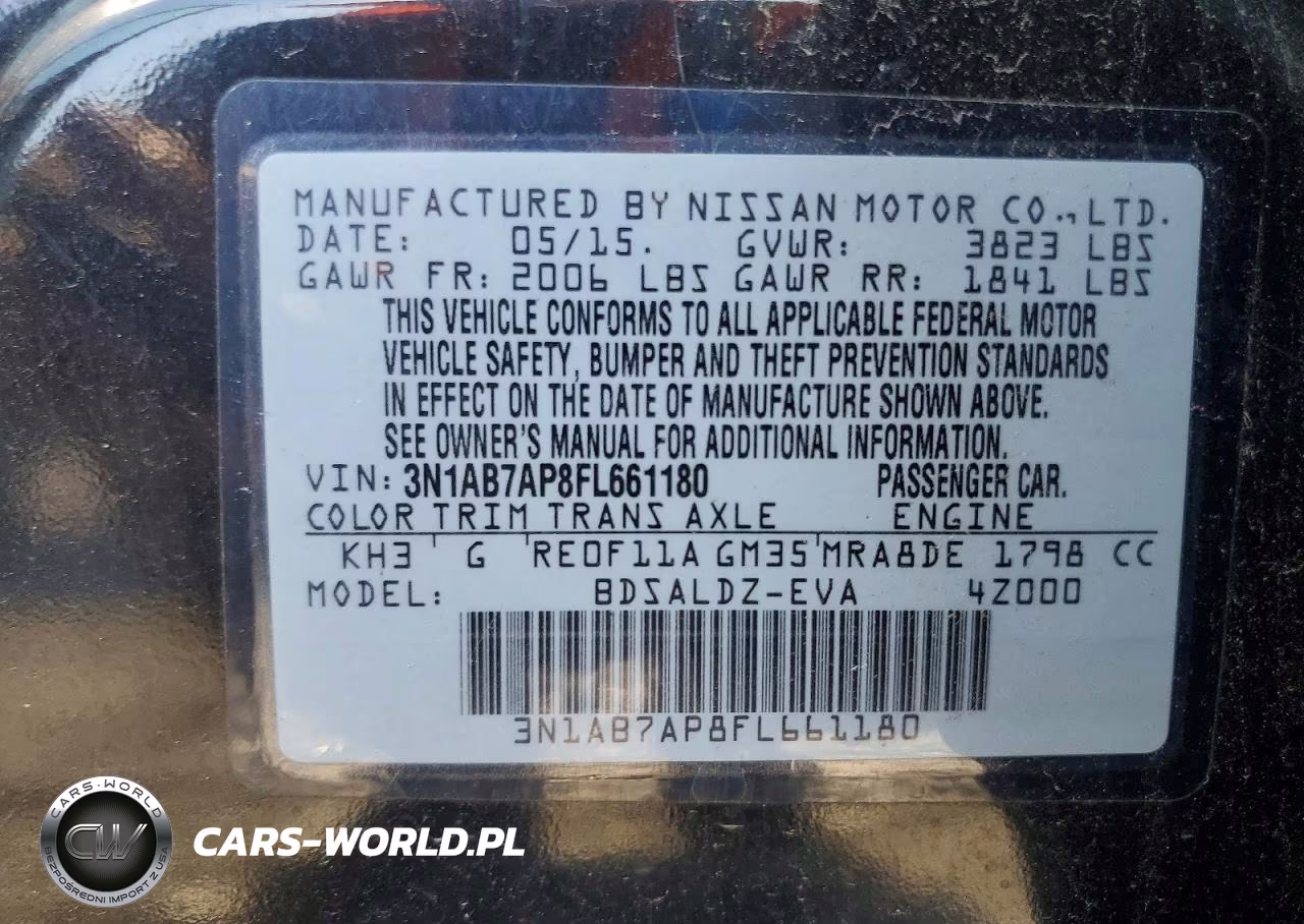2015 Nissan Sentra Sv VIN:3N1AB7AP8FL661180 - 12