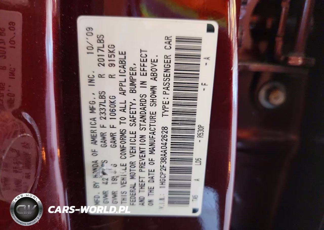 2010 Honda Accord Lx VIN:1HGCP2F38AA042628 - 12