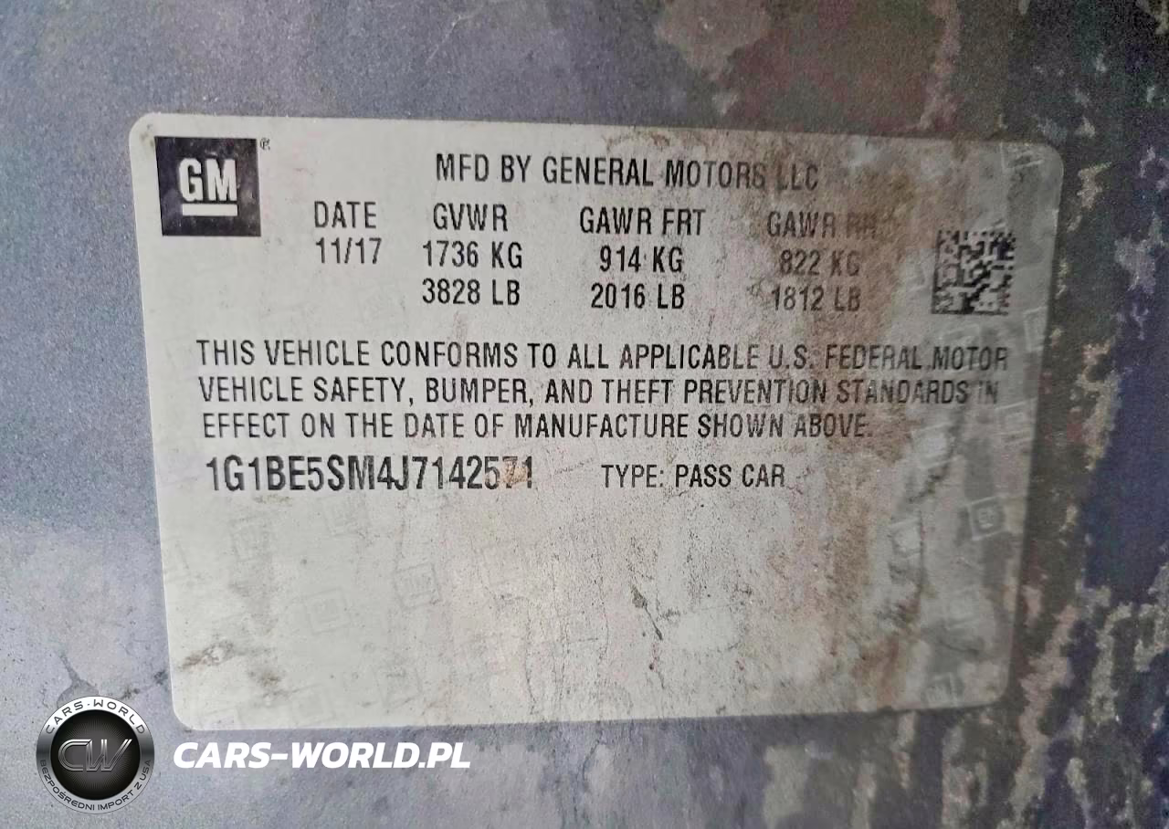 2018 Chevrolet Cruze Lt VIN:1G1BE5SM4J7142571 - 12