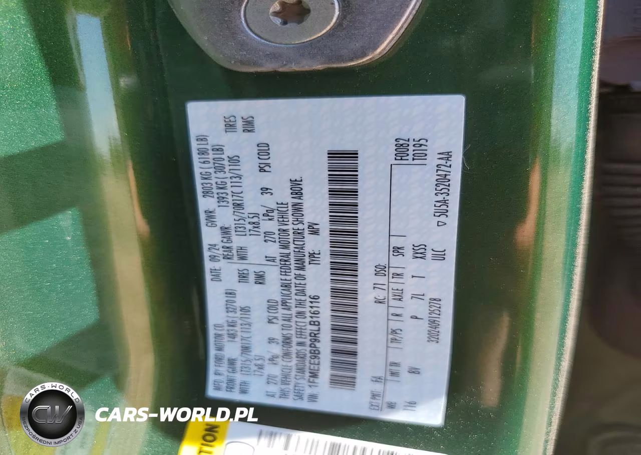 2024 Ford Bronco Badlands VIN:1FMEE9BP9RLB16116 - 13