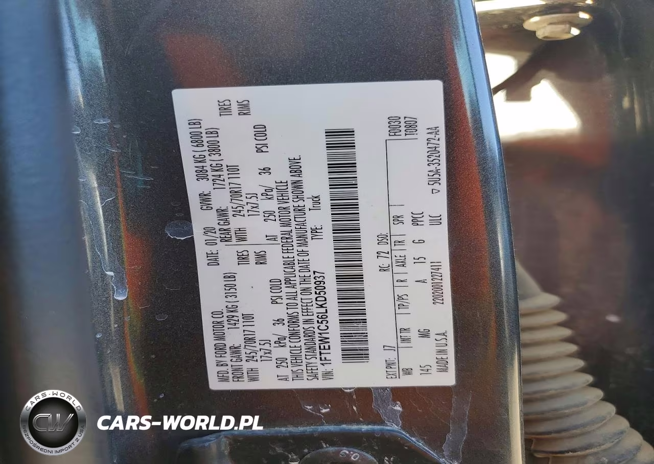2020 Ford F150 Xlt VIN:1FTEW1C56LKD50937 - 12