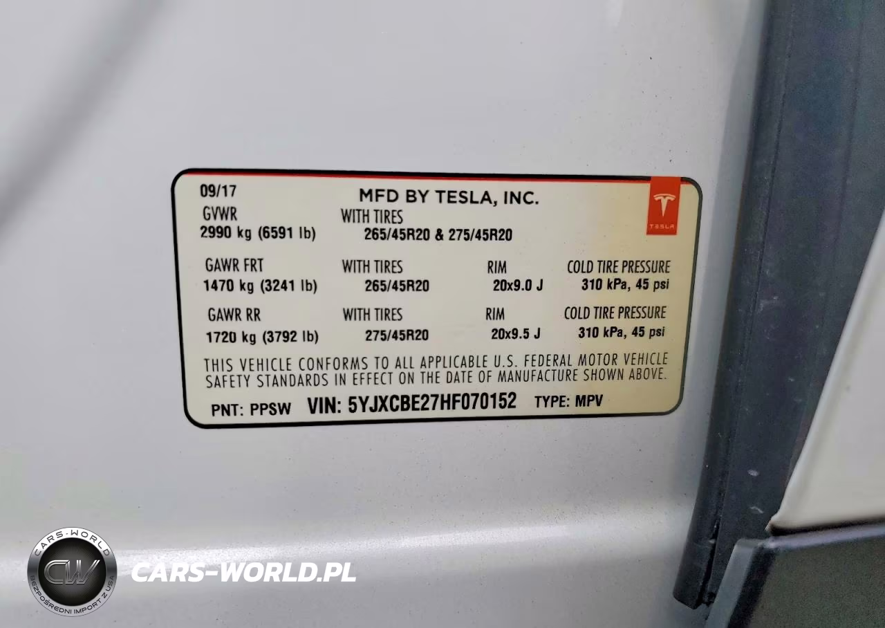2017 Tesla Model X VIN:5YJXCBE27HF070152 - 14