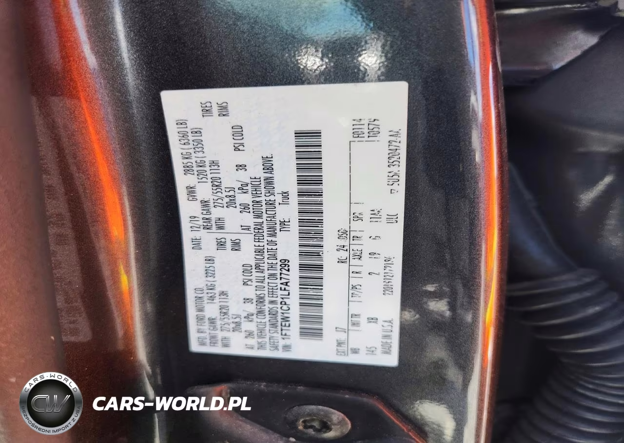 2020 Ford F150 Supercrew VIN:1FTEW1CP1LFA77299 - 12