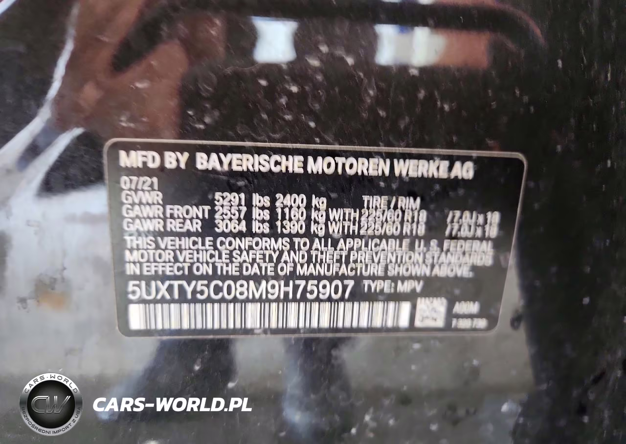 2021 BMW X3 xDrive30I VIN:5UXTY5C08M9H75907 - 12