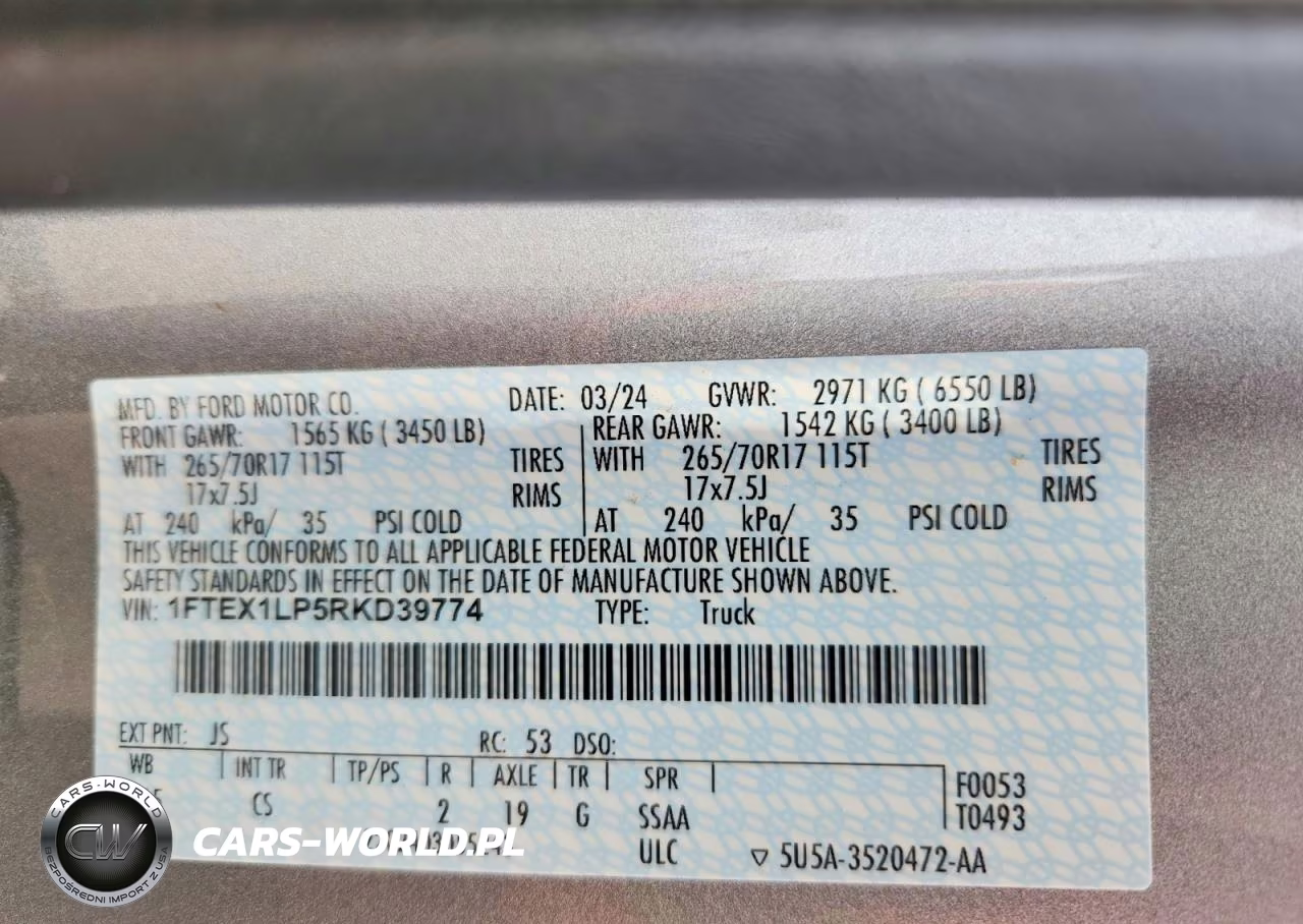 2024 Ford F150 Xl VIN:1FTEX1LP5RKD39774 - 12