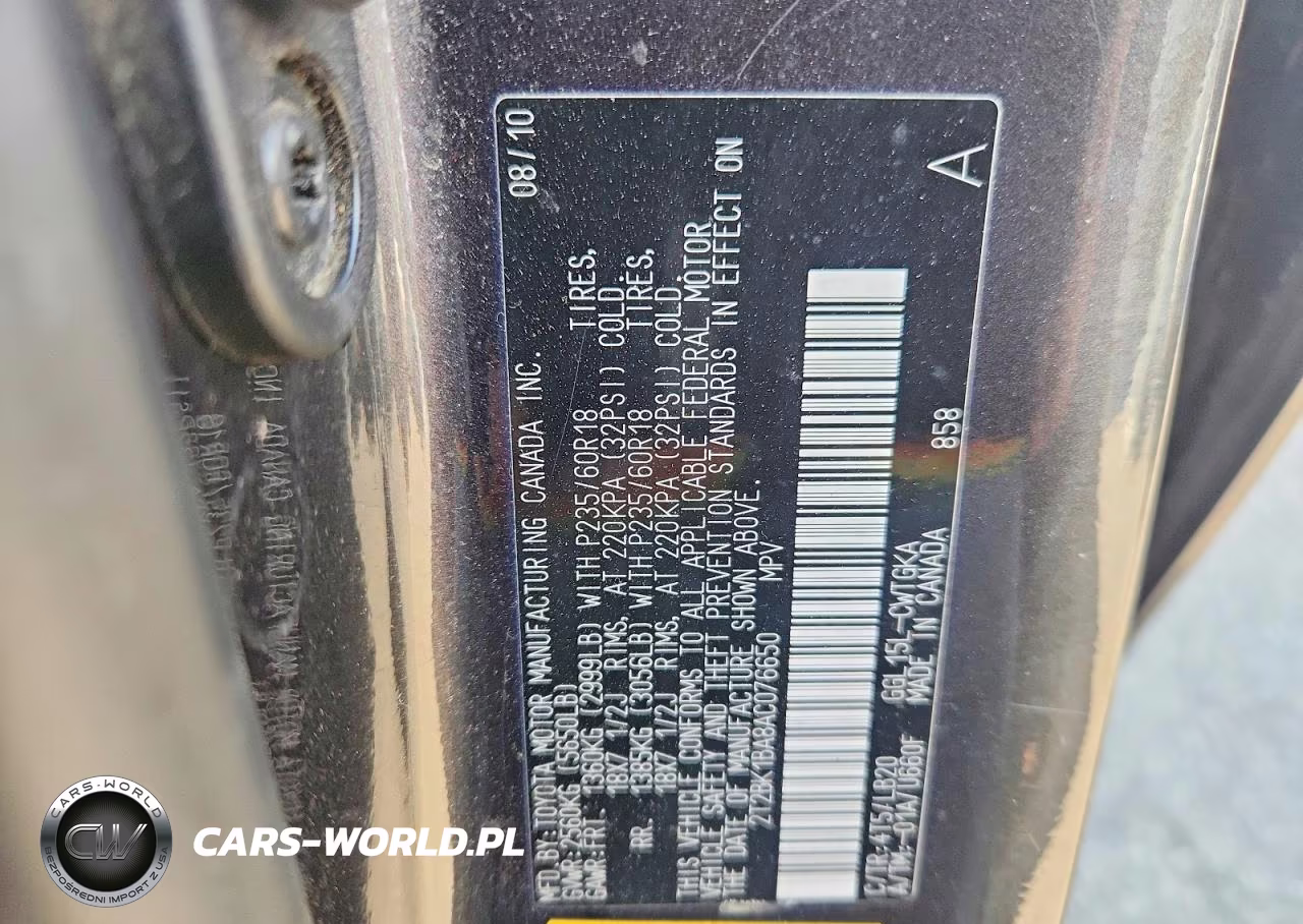 2010 Lexus Rx 350 VIN:2T2BK1BA8AC076650 - 12