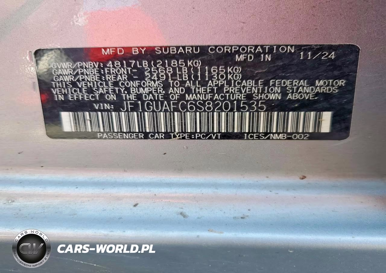 2025 Subaru Impreza Sport VIN:JF1GUAFC6S8201535 - 12