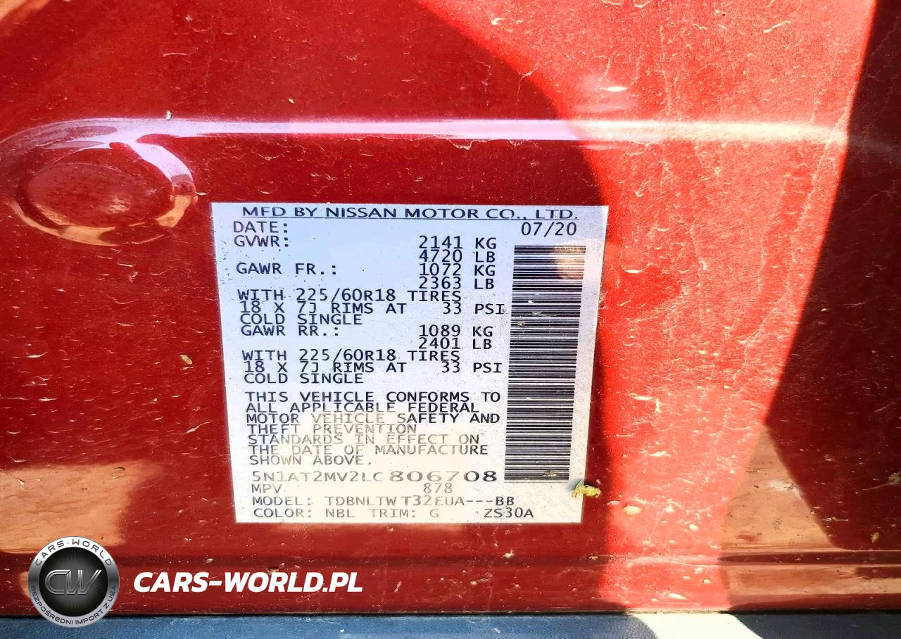 2020 Nissan Rogue Sv VIN:5N1AT2MV2LC806708 - 14