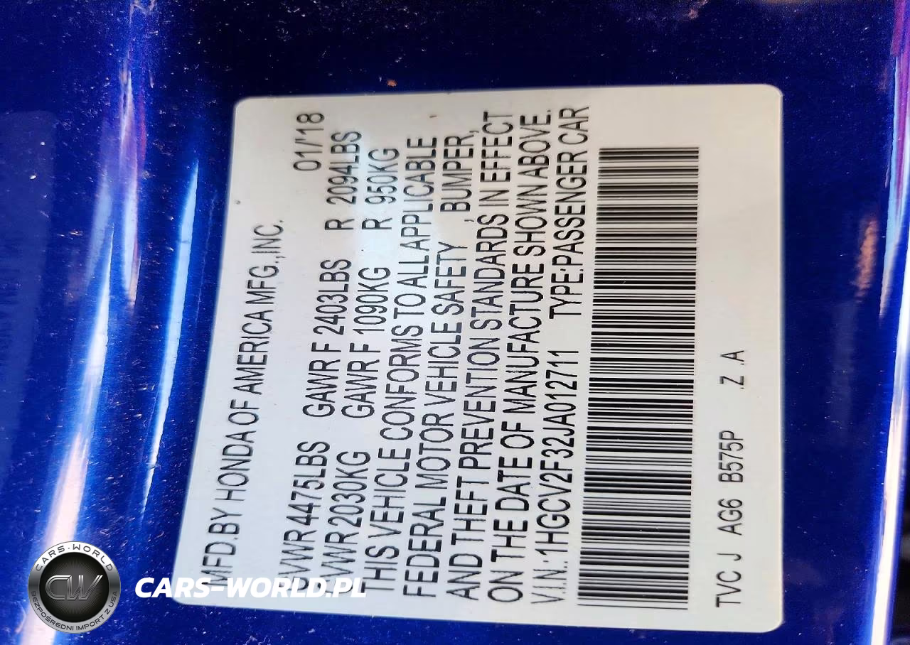 2018 Honda Accord Sport VIN:1HGCV2F32JA012711 - 12