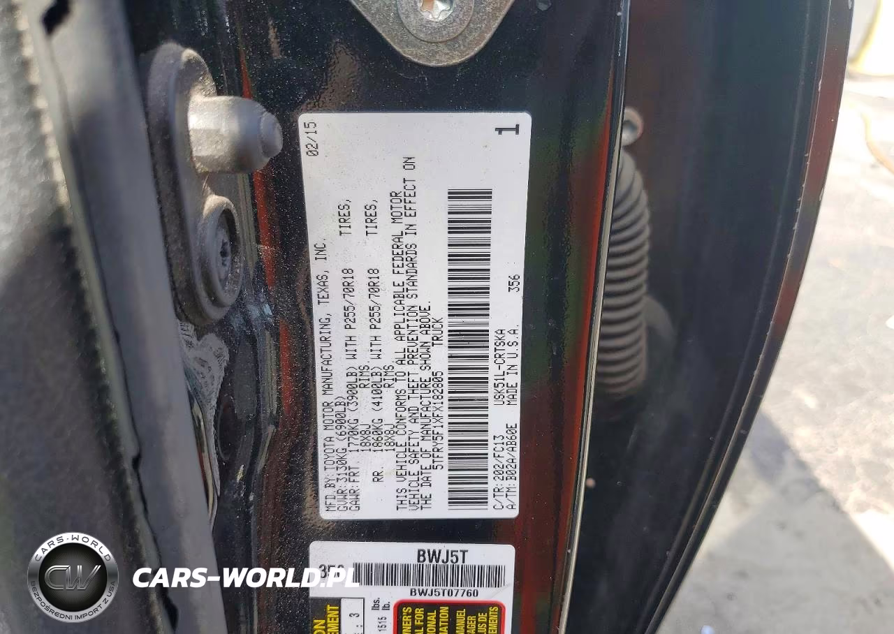 2015 Toyota Tundra Sr5 VIN:5TFRY5F1XFX182805 - 12