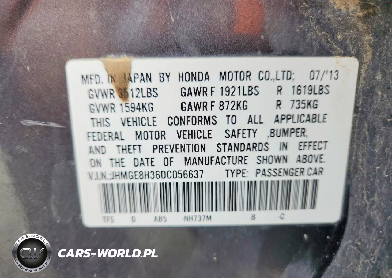 2013 Honda Fit VIN:JHMGE8H36DC056637 - 13