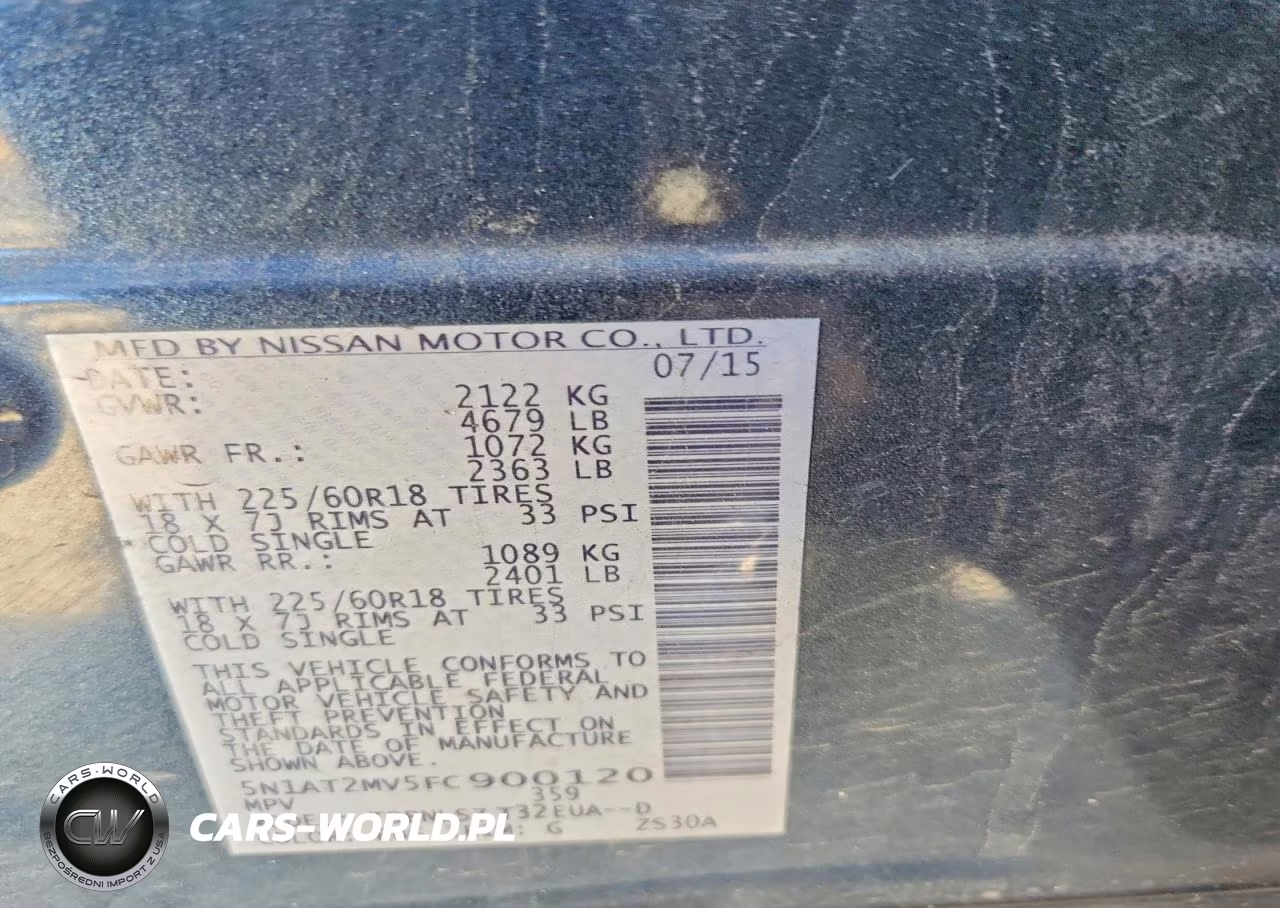 2015 Nissan Rogue Sl VIN:5N1AT2MV5FC900120 - 12
