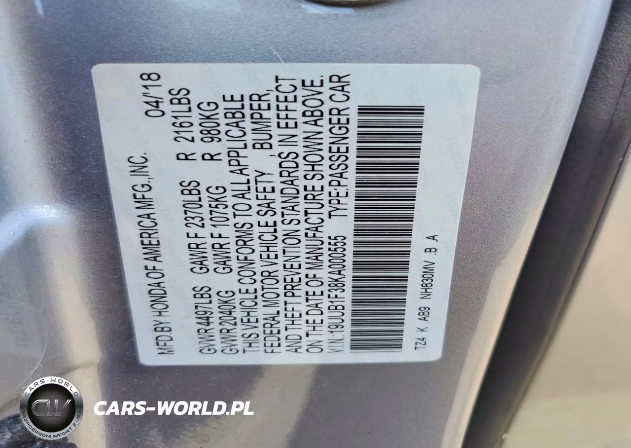2019 Acura Tlx VIN:19UUB1F38KA000555 - 12