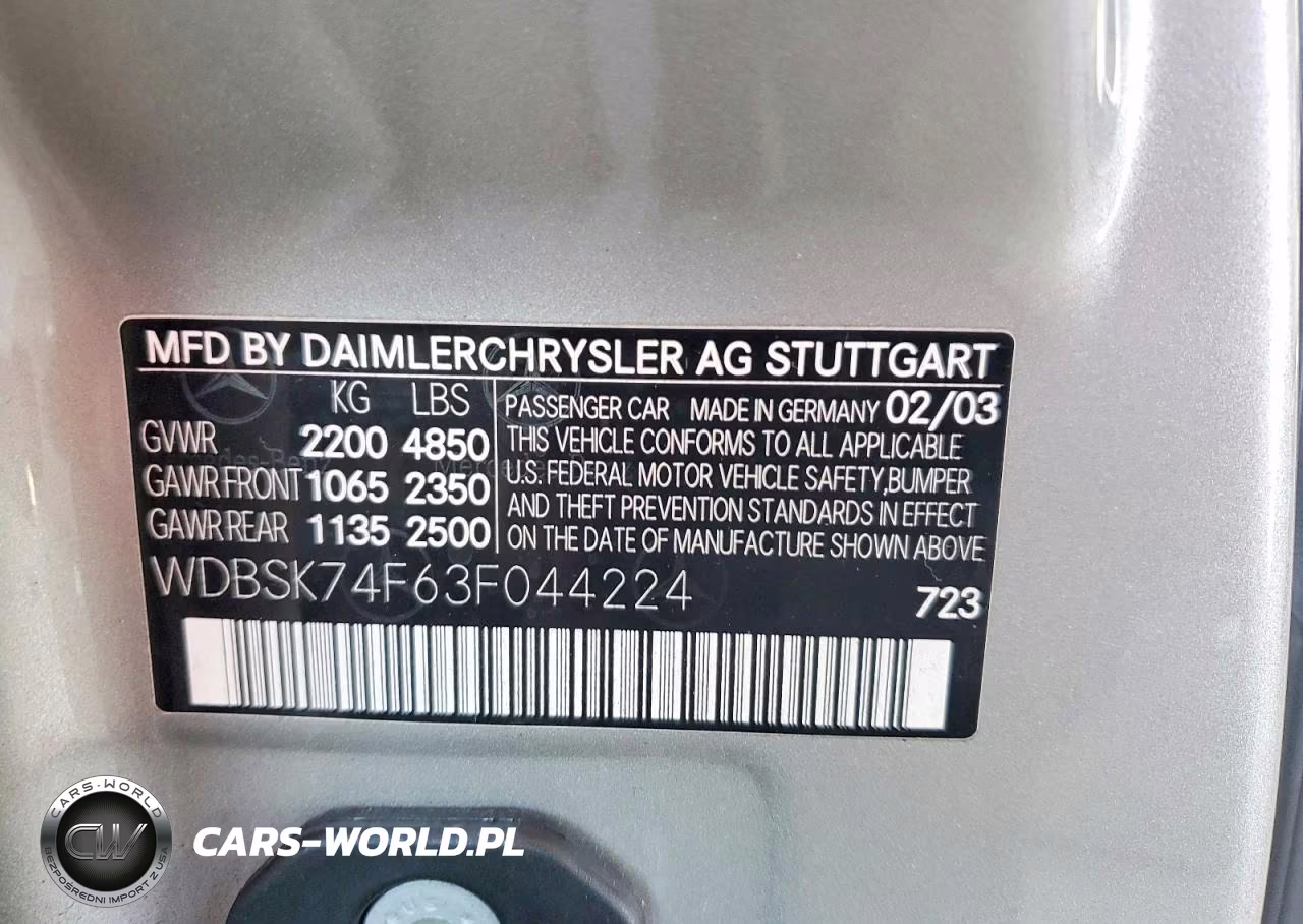 2003 Mercedes-Benz Sl 55 Amg VIN:WDBSK74F63F044224 - 12