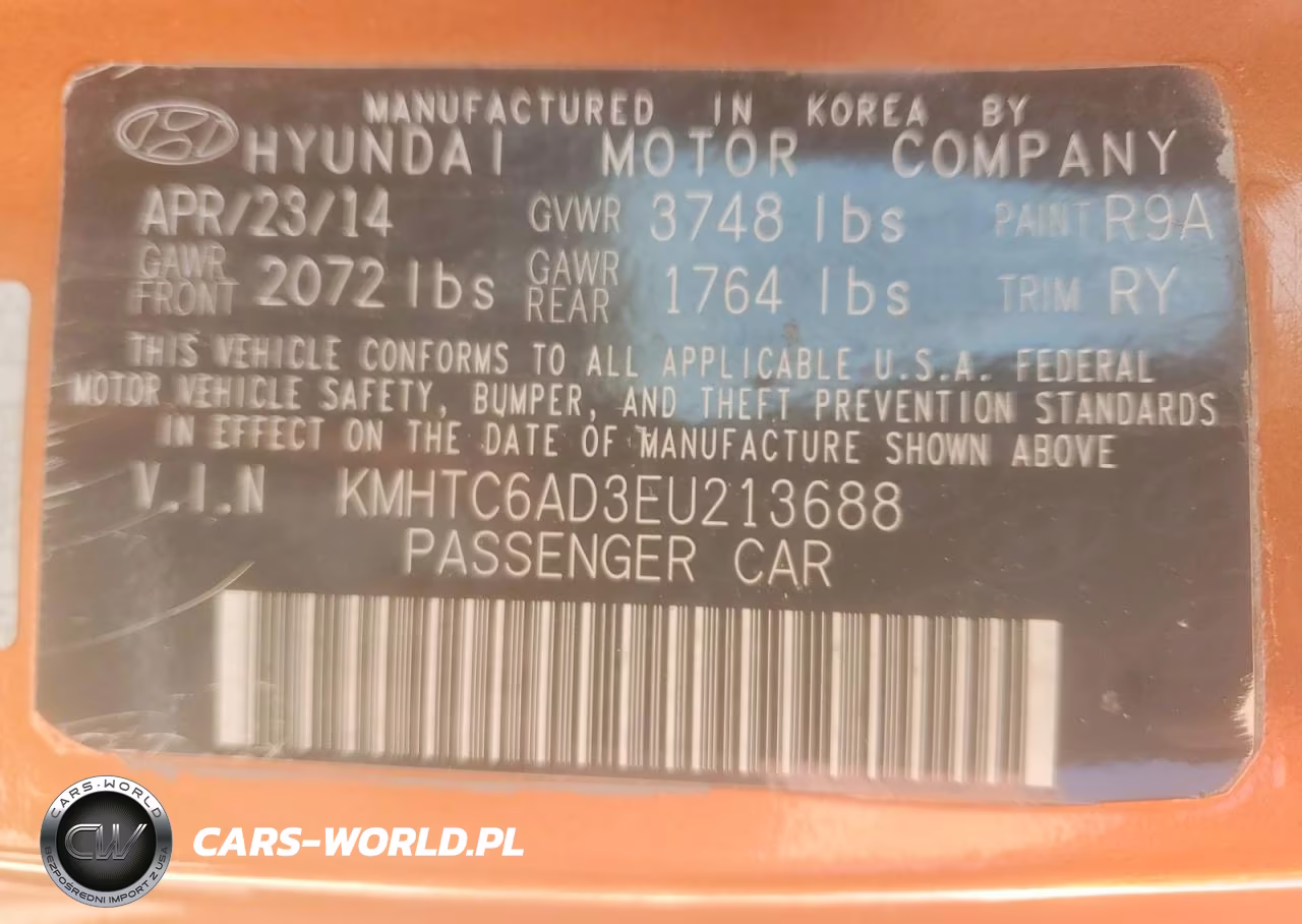 2014 Hyundai Veloster Re:flex VIN:KMHTC6AD3EU213688 - 14