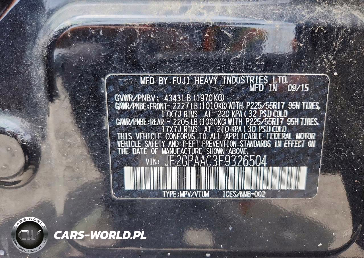 2015 Subaru Xv Crosstrek VIN:JF2GPAAC3F9326504 - 12