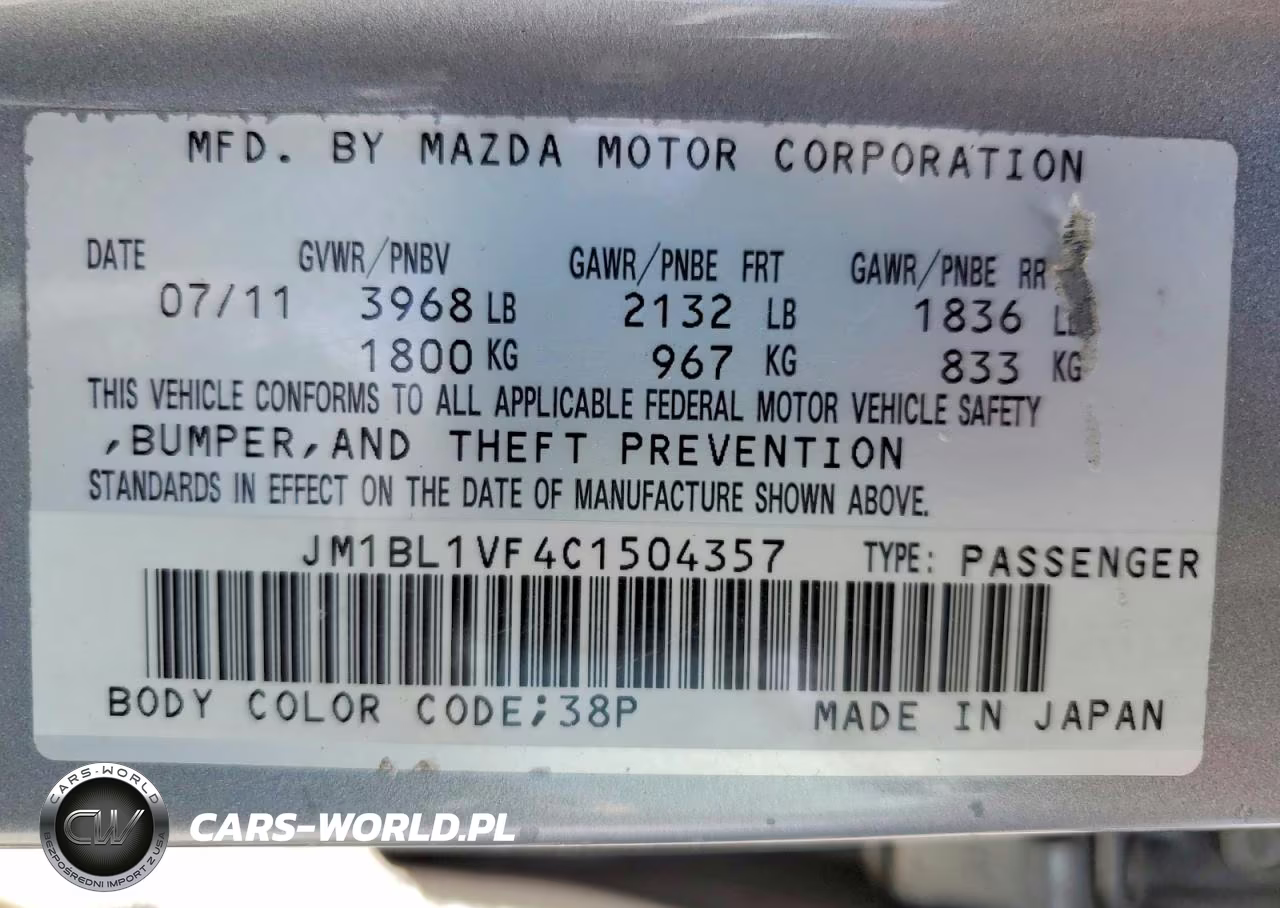 2012 Mazda 3 I VIN:JM1BL1VF4C1504357 - 12