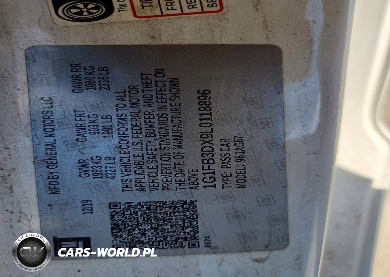 2020 Chevrolet Camaro Ls VIN:1G1FB3DX9L0118896 - 12