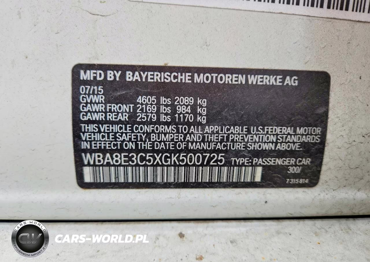 2016 BMW 328 Xi Sulev VIN:WBA8E3C5XGK500725 - 12