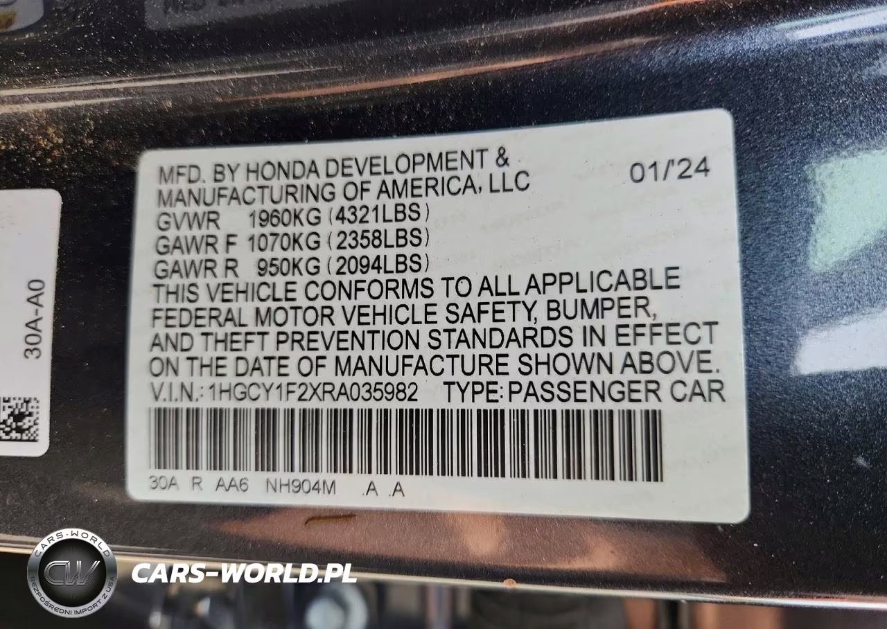 2024 Honda Accord Lx VIN:1HGCY1F2XRA035982 - 13