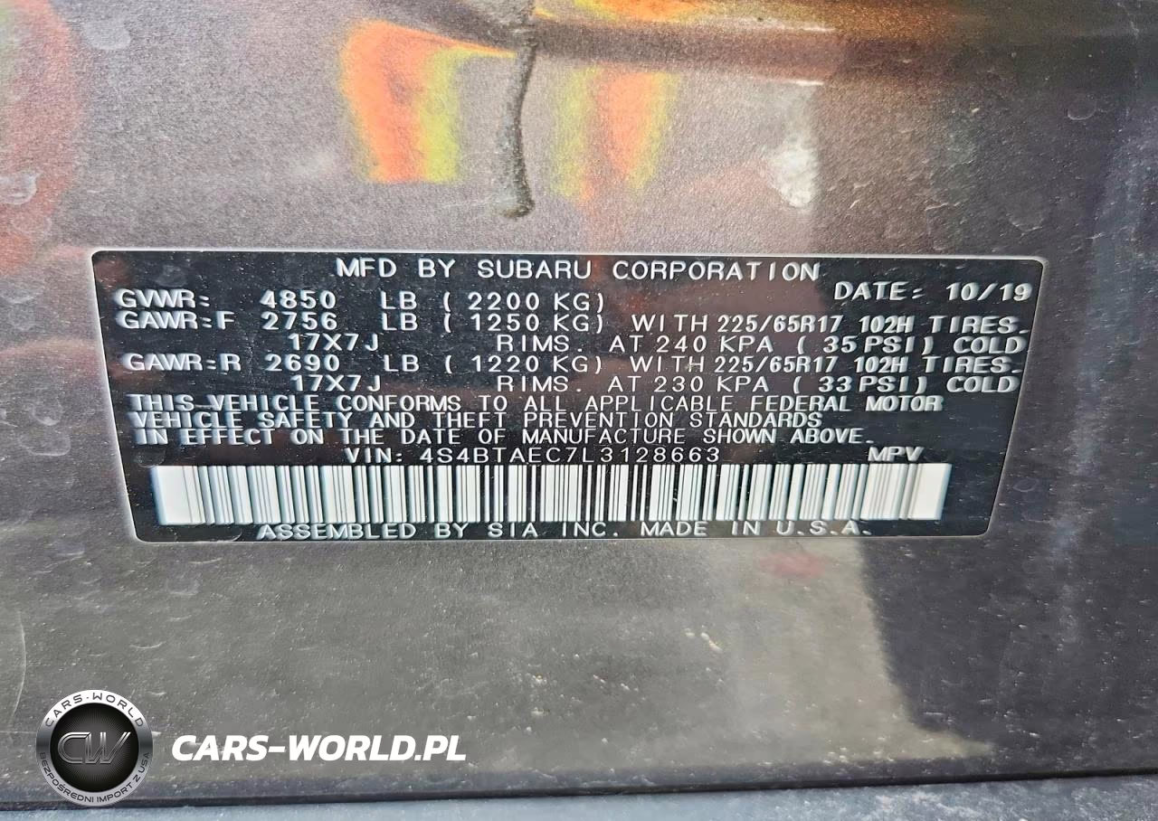 2020 Subaru Outback Premium VIN:4S4BTAEC7L3128663 - 13