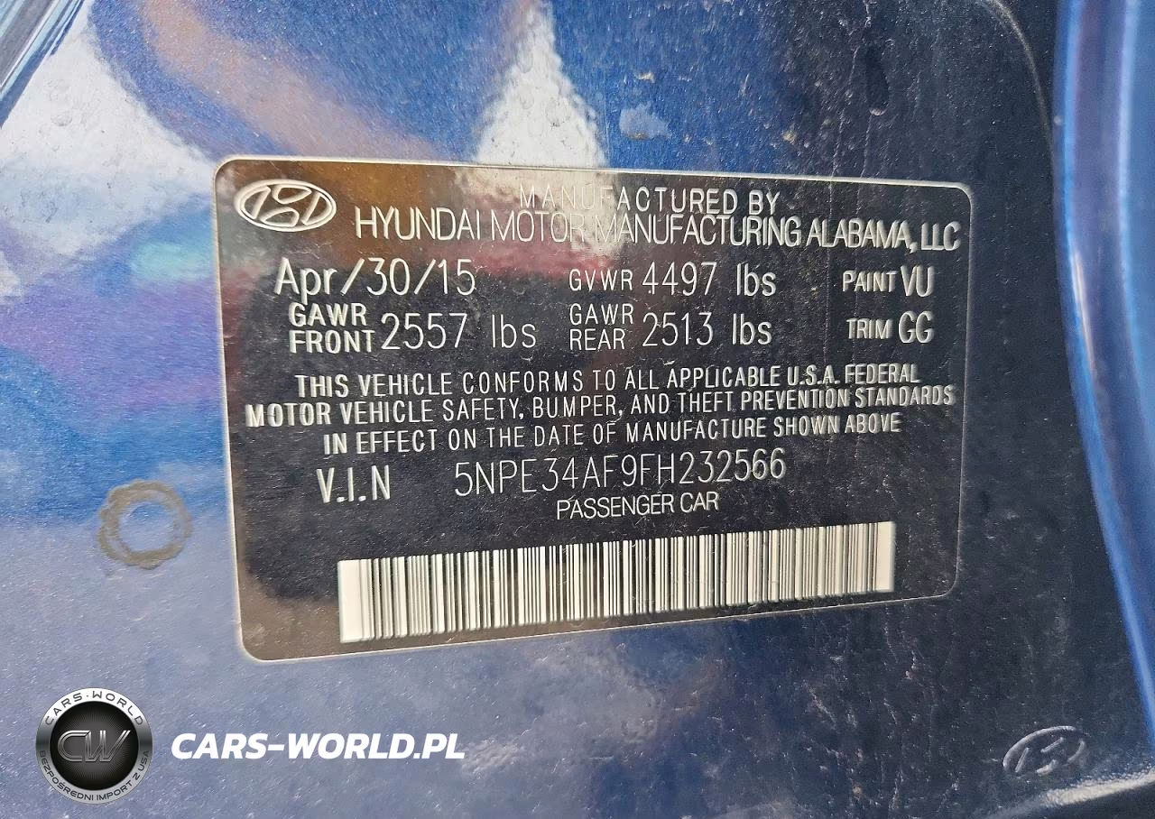 2015 Hyundai Sonata Limited VIN:5NPE34AF9FH232566 - 12
