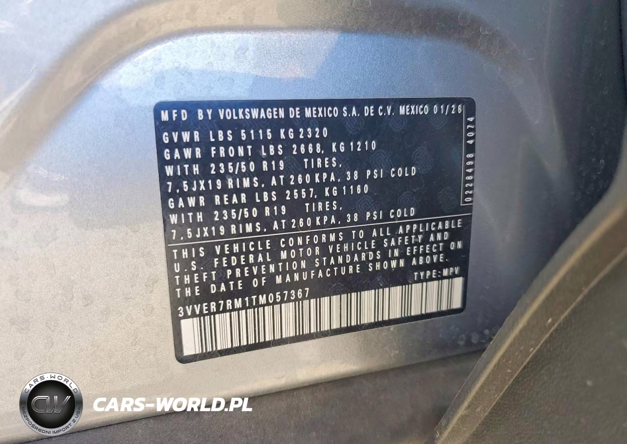 2026 Volkswagen Tiguan Se VIN:3VVER7RM1TM057367 - 14
