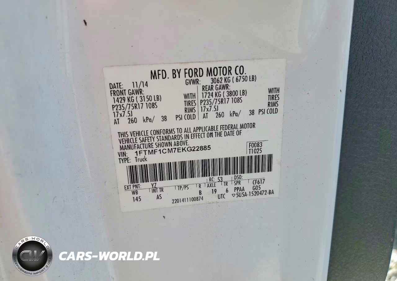 2014 Ford F150 VIN:1FTMF1CM7EKG22885 - 12