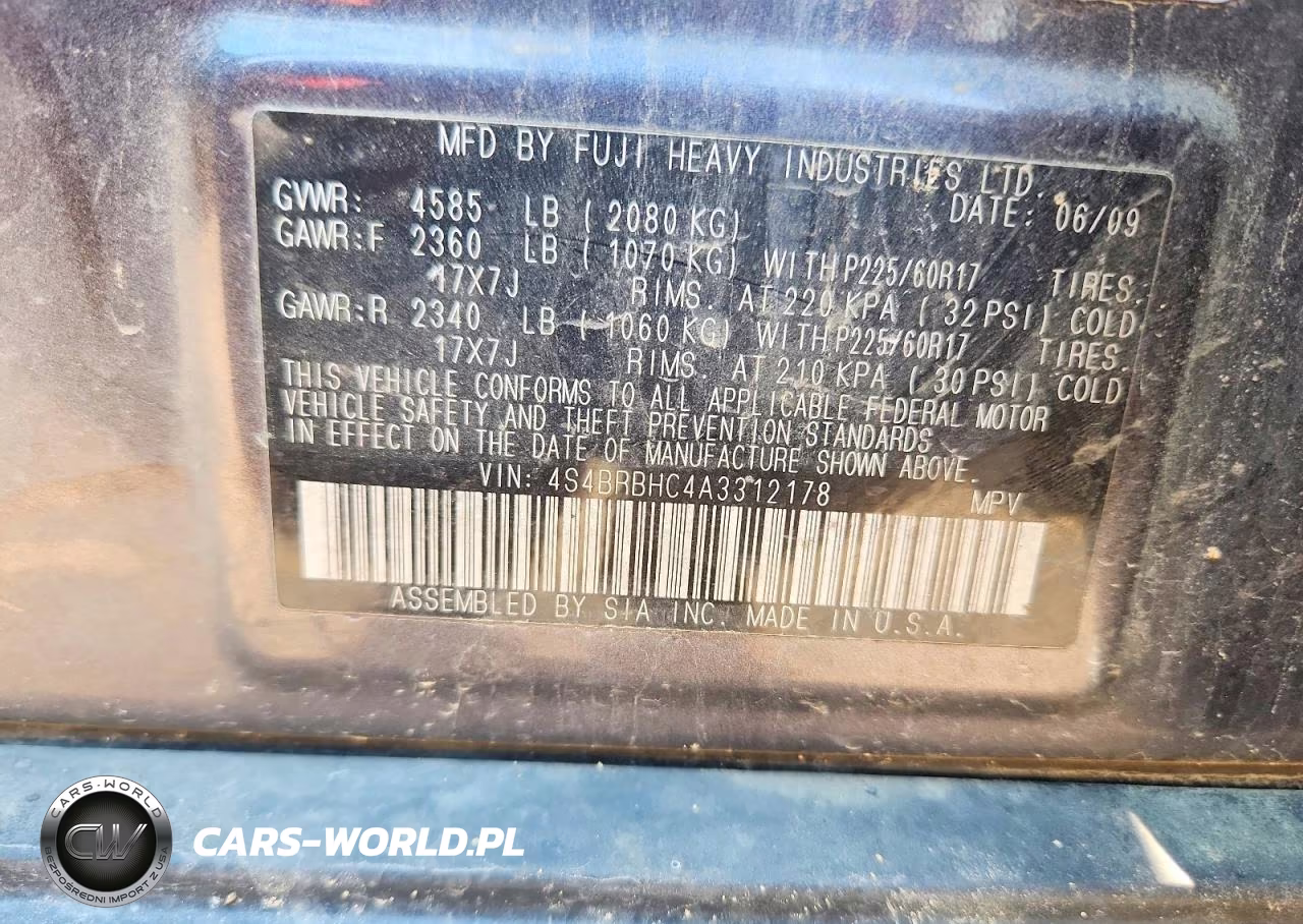 2010 Subaru Outback 2.5I Premium VIN:4S4BRBHC4A3312178 - 13