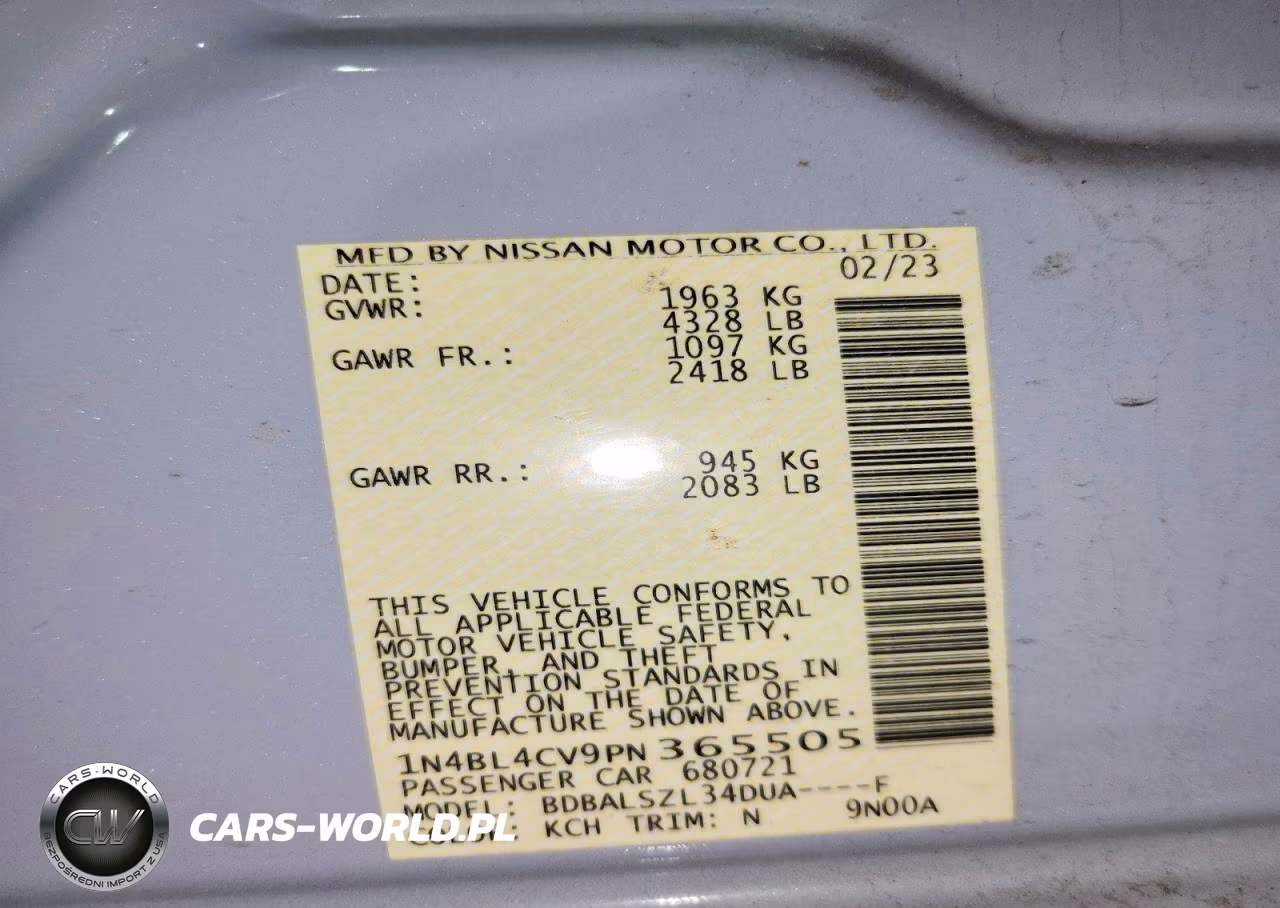 2023 Nissan Altima Sr VIN:1N4BL4CV9PN365505 - 12