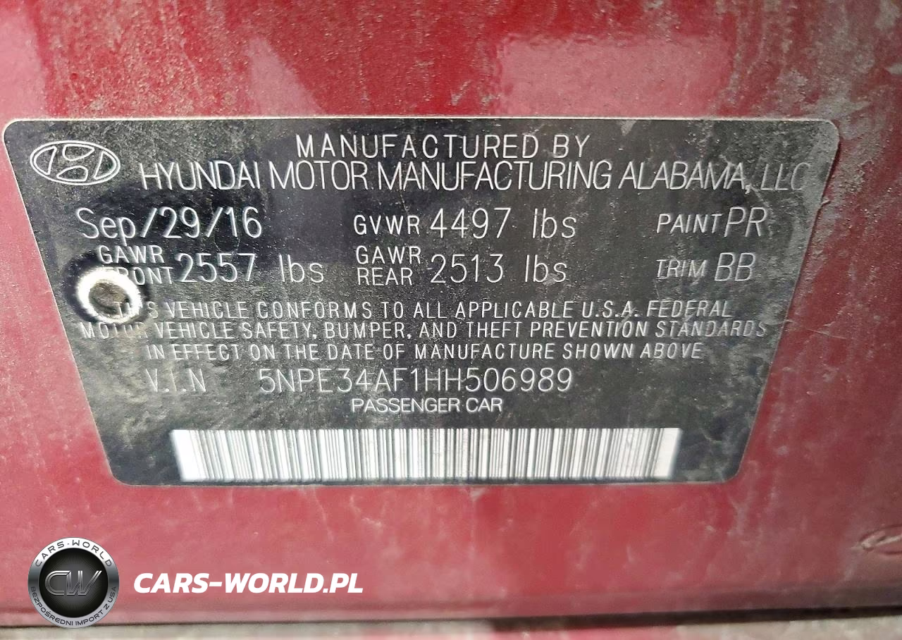 2017 Hyundai Sonata Sport VIN:5NPE34AF1HH506989 - 12