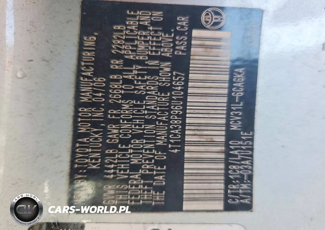 2006 Toyota Camry Solara Se VIN:4T1CA38P96U104657 - 13