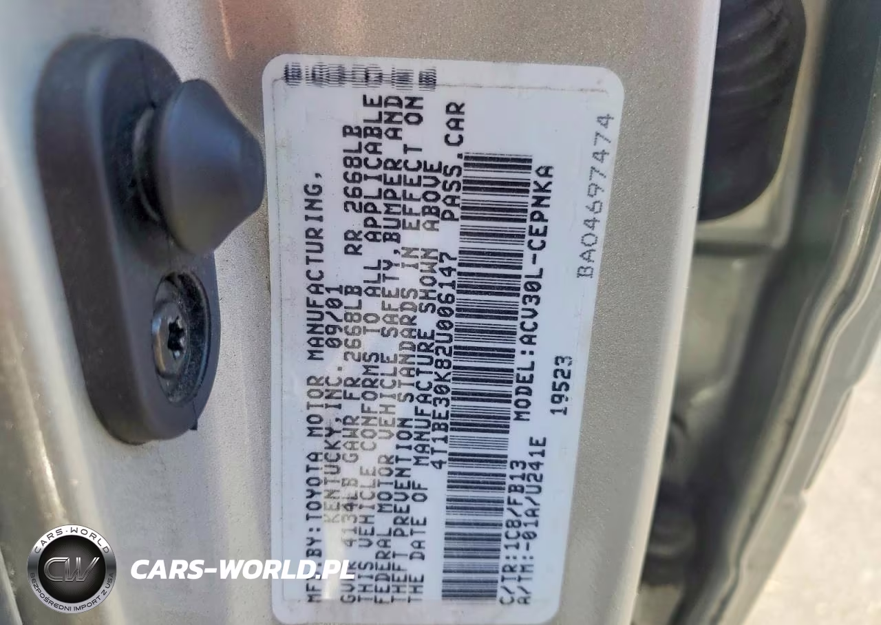 2002 Toyota Camry Le VIN:4T1BE30K82U006147 - 12