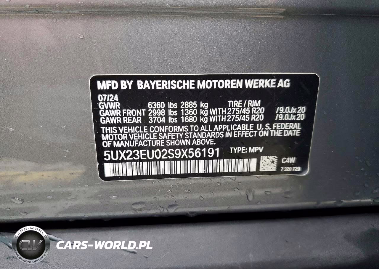 2025 BMW X5 xDrive40I VIN:5UX23EU02S9X56191 - 14