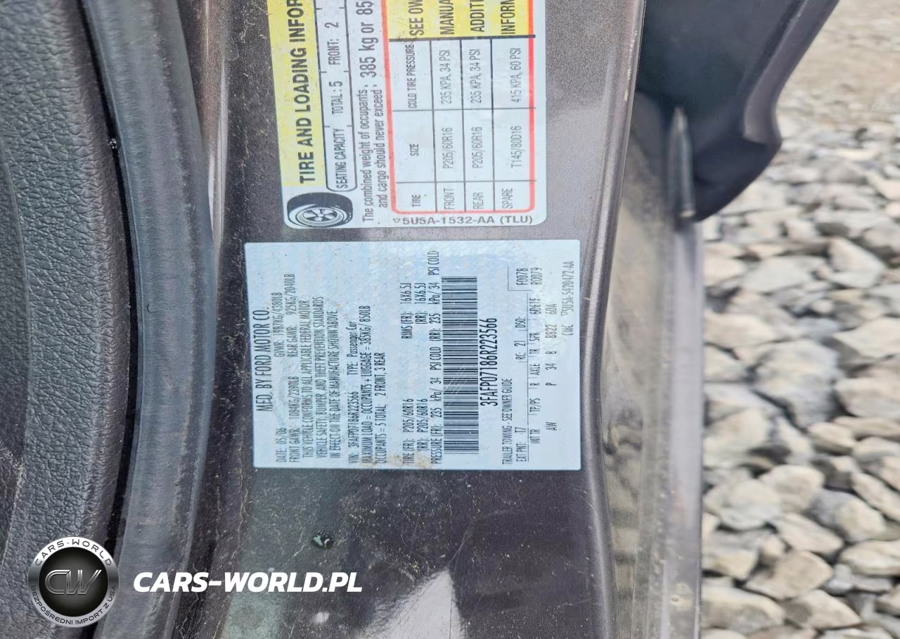 2006 Ford Fusion Se VIN:3FAFP07186R223566 - 12