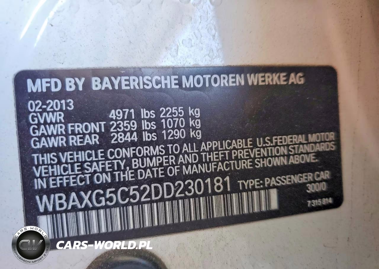 2013 BMW 528I VIN:WBAXG5C52DD230181 - 12