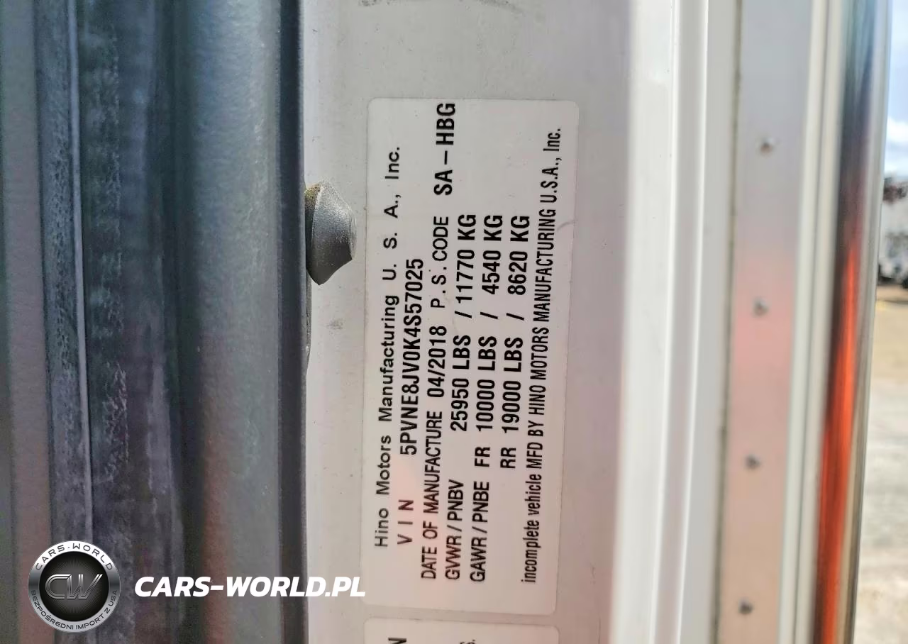 2019 Hino 258-268 Box Truck VIN:5PVNE8JV0K4S57025 - 13