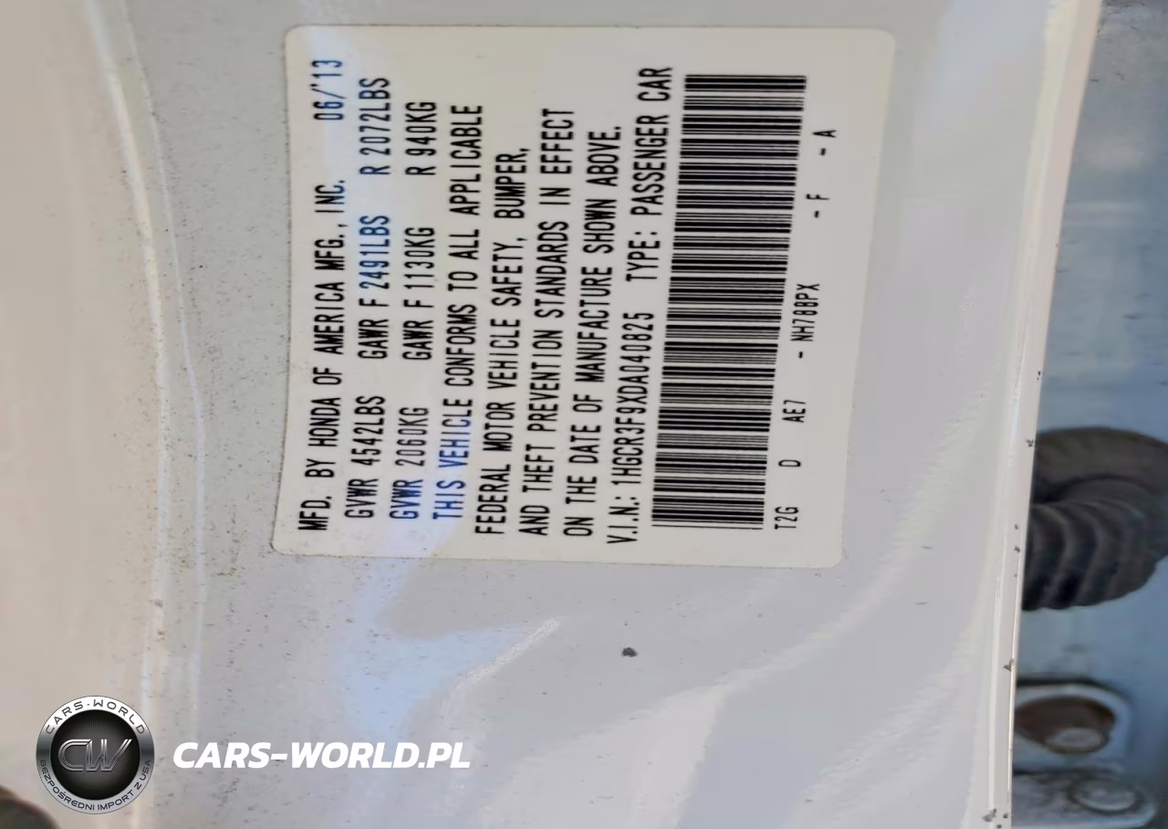 2013 Honda Accord Touring VIN:1HGCR3F9XDA040825 - 12