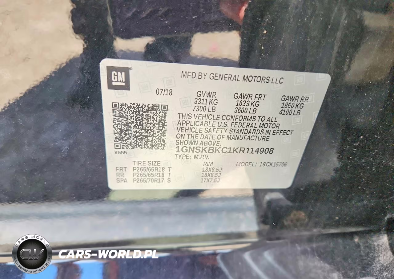 2019 Chevrolet Tahoe K1500 Lt VIN:1GNSKBKC1KR114908 - 12