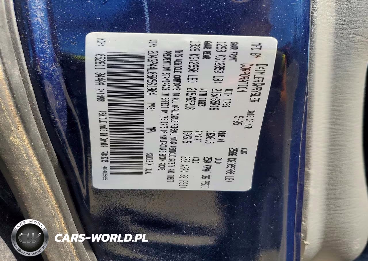 2005 Dodge Grand Caravan Sxt VIN:2D4GP44L05R561904 - 13