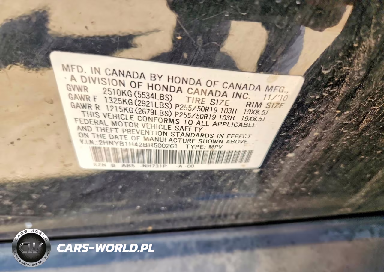 2011 Acura Zdx VIN:2HNYB1H42BH500261 - 12