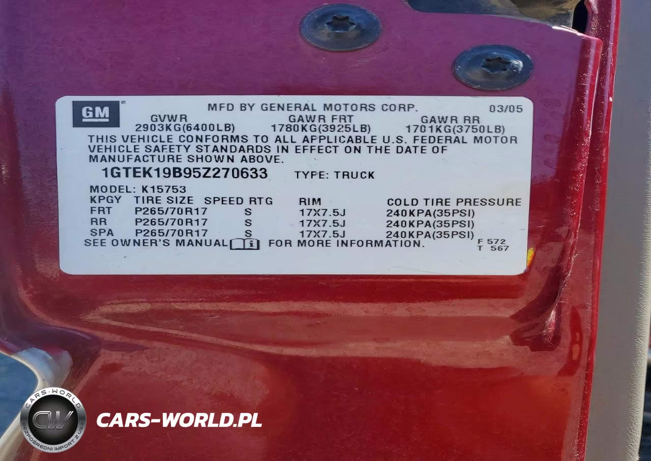 2005 GMC New Sierra K1500 VIN:1GTEK19B95Z270633 - 12