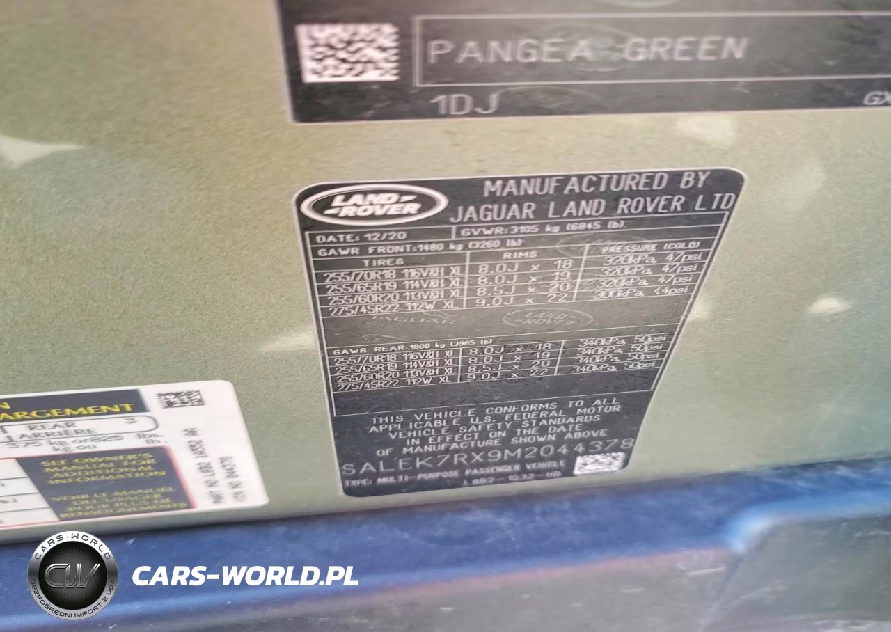 2021 Land Rover Defender 110 VIN:SALEK7RX9M2044378 - 12