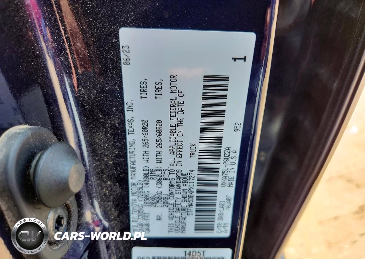 2023 Toyota Tundra Platinum VIN:5TFNA5DBXPX117274 - 12
