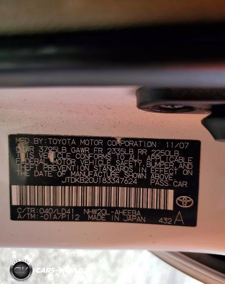 2008 Toyota Prius Base VIN:JTDKB20U183347624 - 12