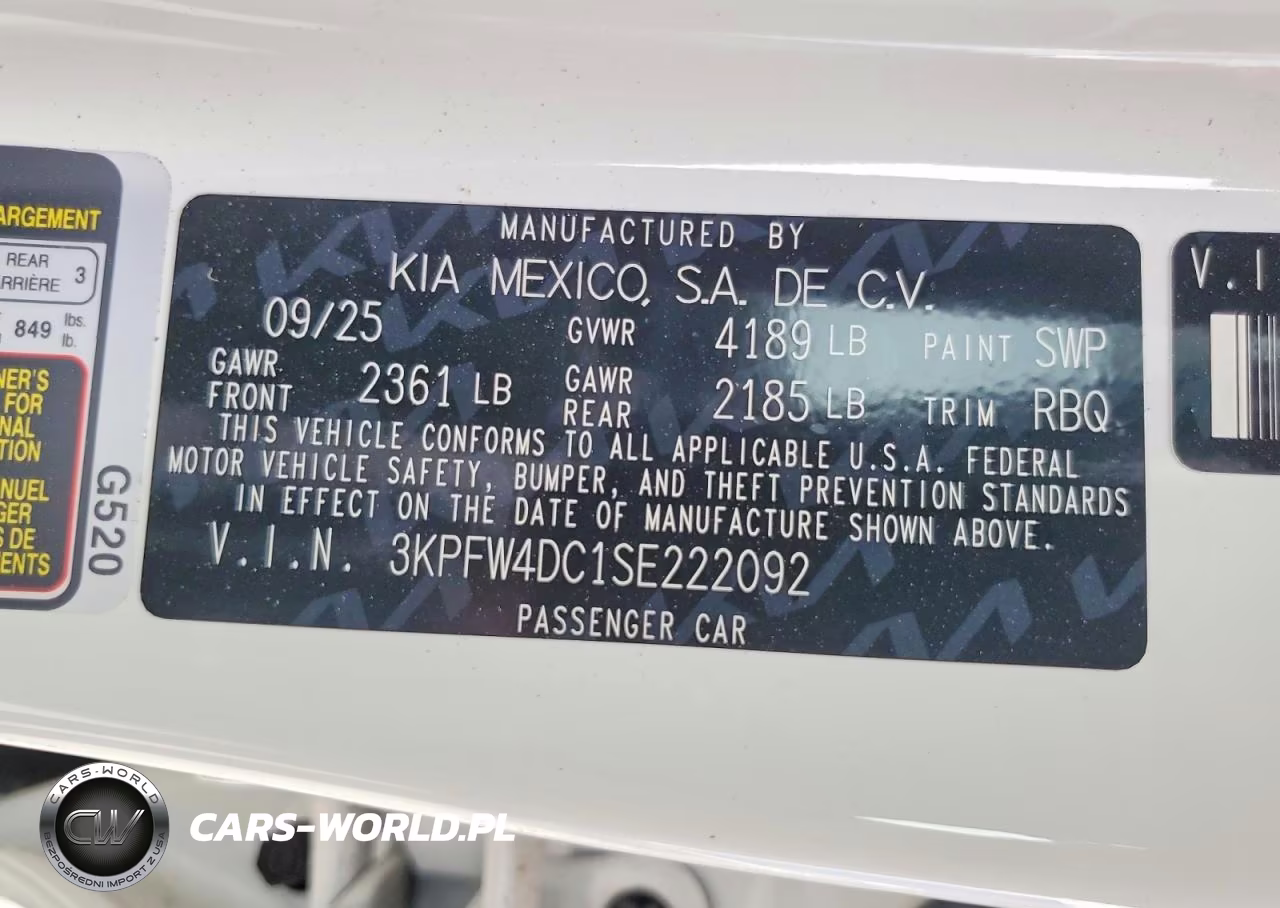 2025 Kia K4 Gt-Line Turbo VIN:3KPFW4DC1SE222092 - 12