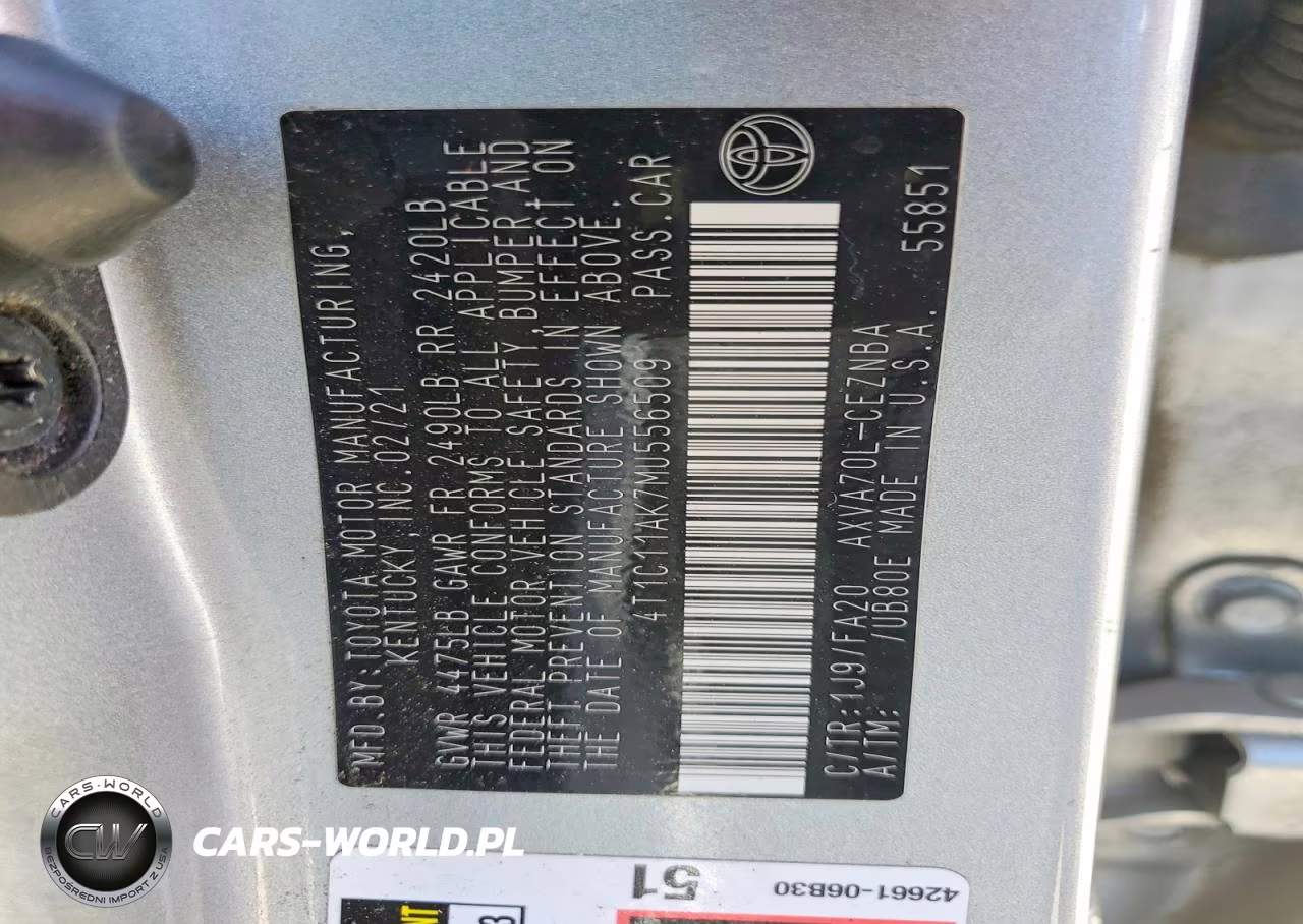2021 Toyota Camry Le VIN:4T1C11AK7MU556509 - 12