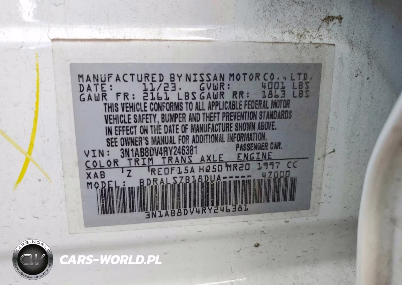 2024 Nissan Sentra Sr VIN:3N1AB8DV4RY246381 - 12